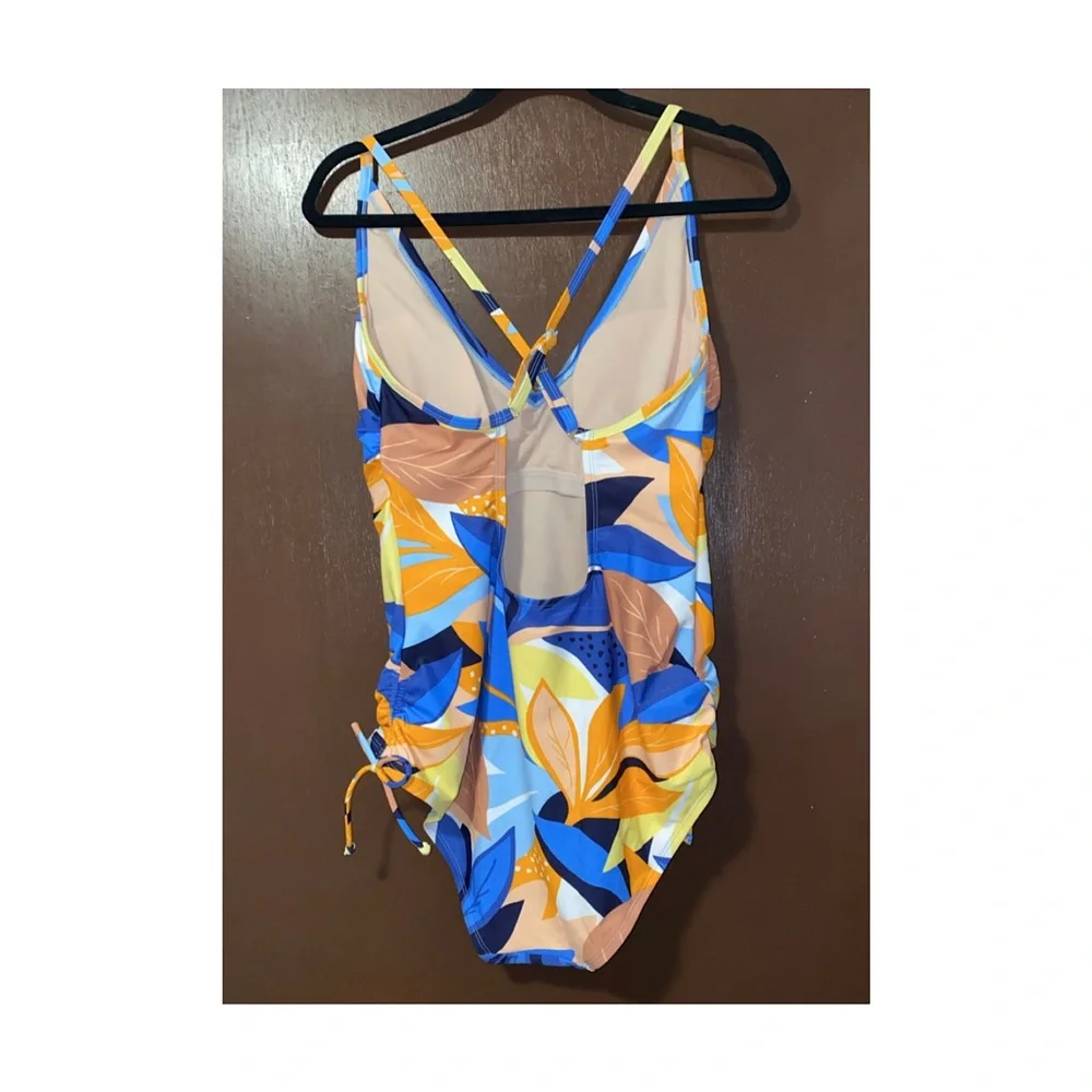 NWT Kona Sol Twist-Front Shirred Full Coverage One Piece Swimsuit  XL - Picture 5 of 8